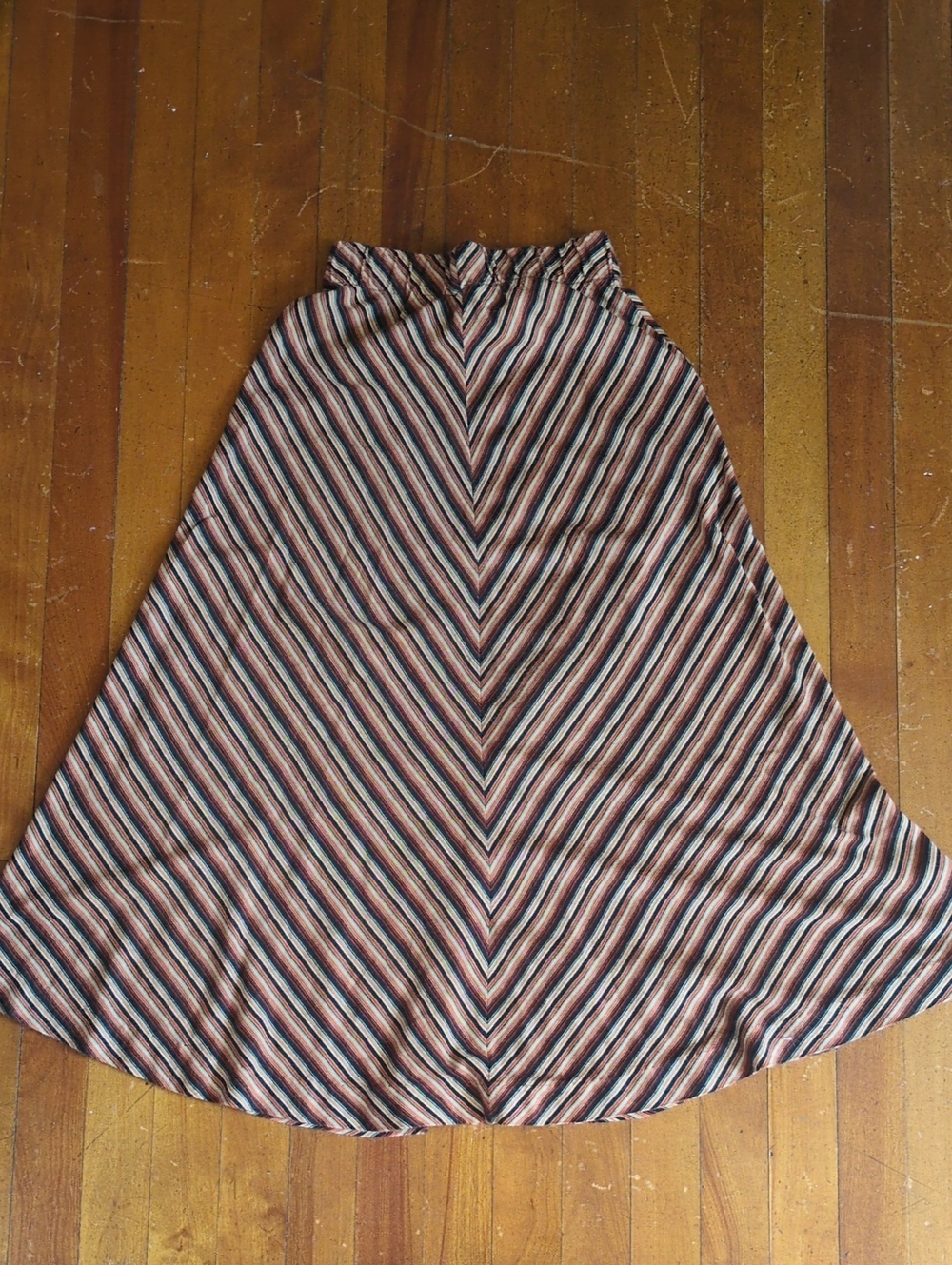 Vintage Antigo Striped A-Line Skirt